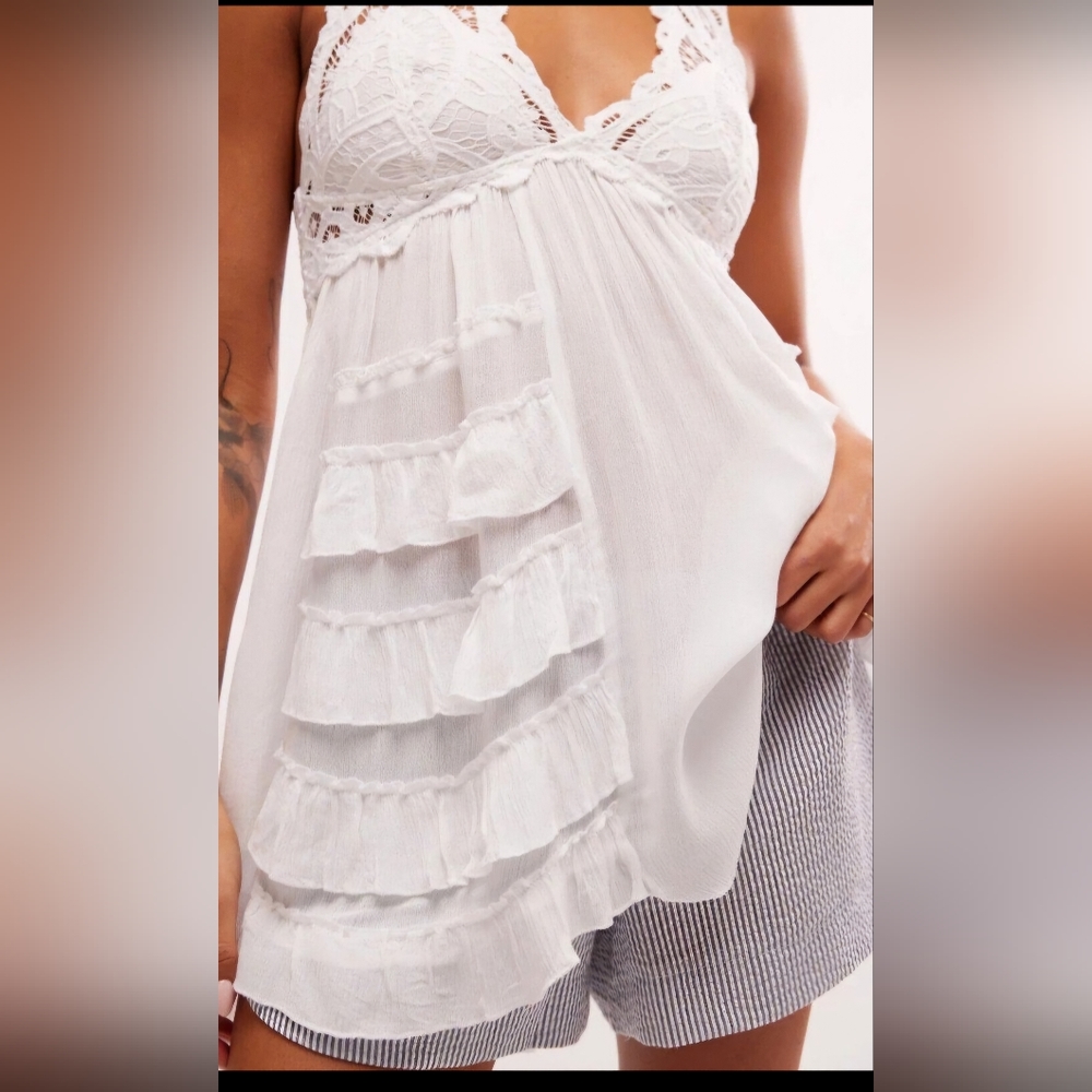 FREE PEOPLE Adella Halter Slip Dress ~WHITE ~VARIOUS SIZES **NEW - Picture 3 of 11